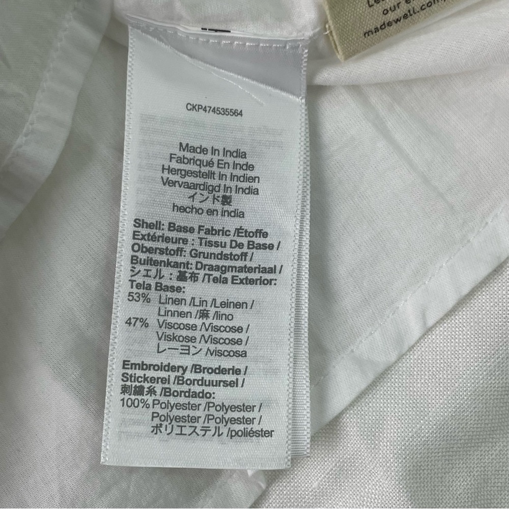 Madewell Women's White Embroidered Eyelet Tie Back Cami Midi Dress Size 0 NWT - Picture 5 of 8